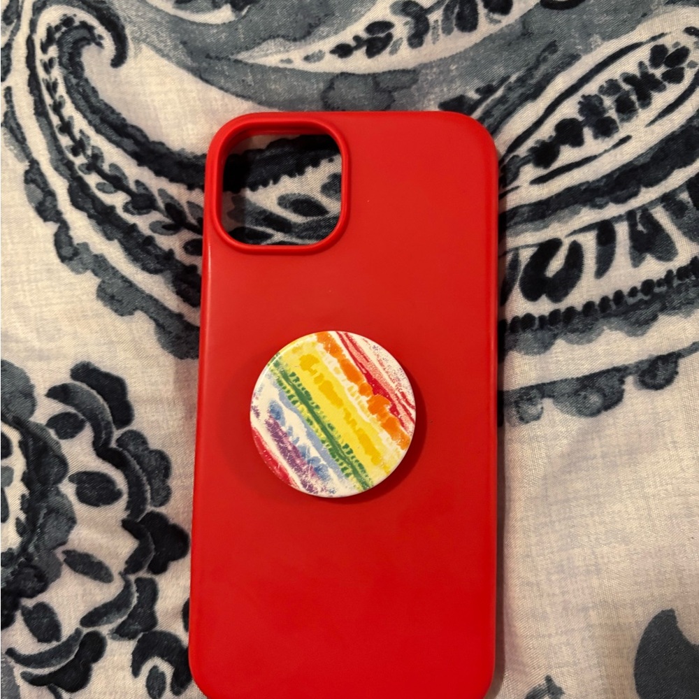 iPhone 14 Case with Rainbow PopSocket